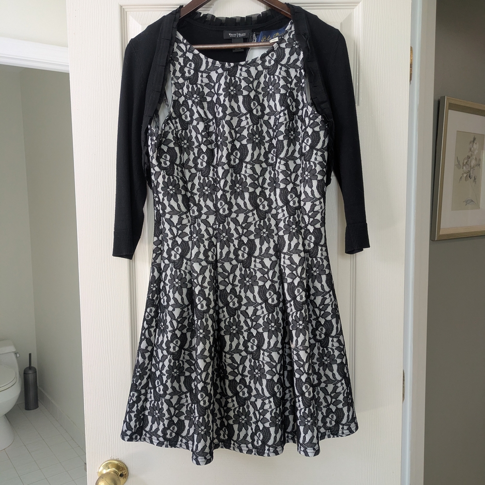 Blue Rain Monochrome Patterned Midi Dress